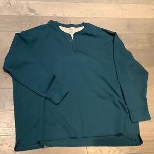 RedHead Teal Long-Sleeve Henley Shirt